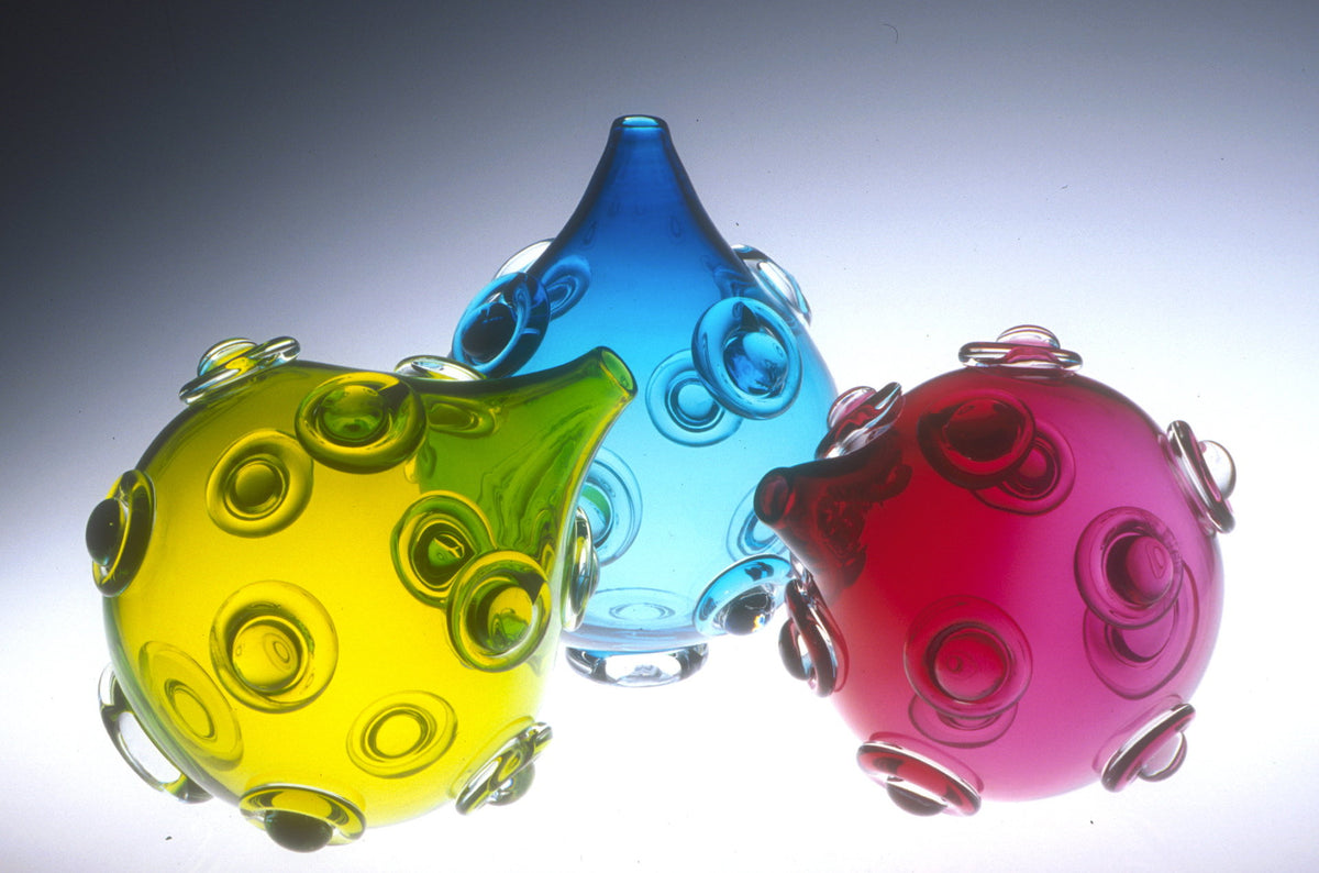 left to right: lime green, aquamarine, ruby | Photo by Roger Schrieber