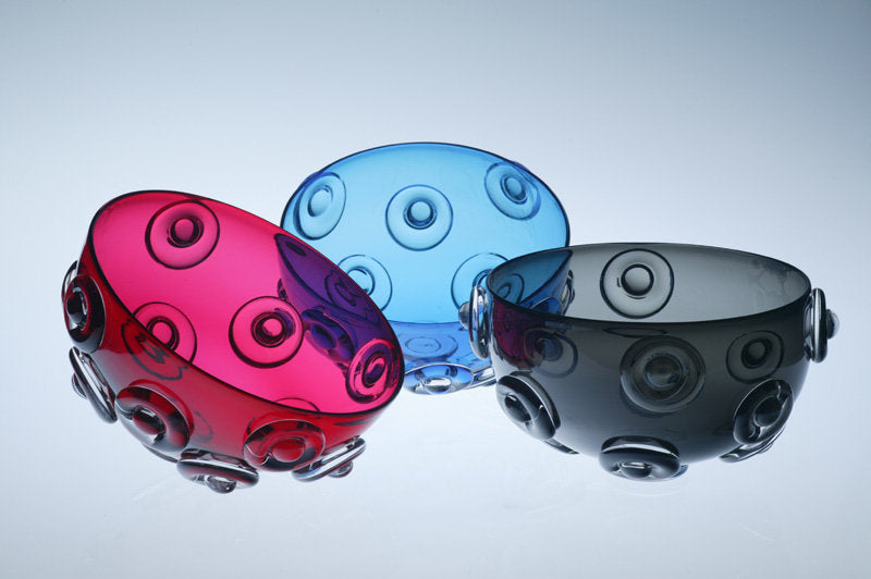 left to right: ruby, aquamarine, smoke