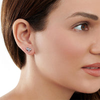 Scribble Cluster Diamond Stud Earrings