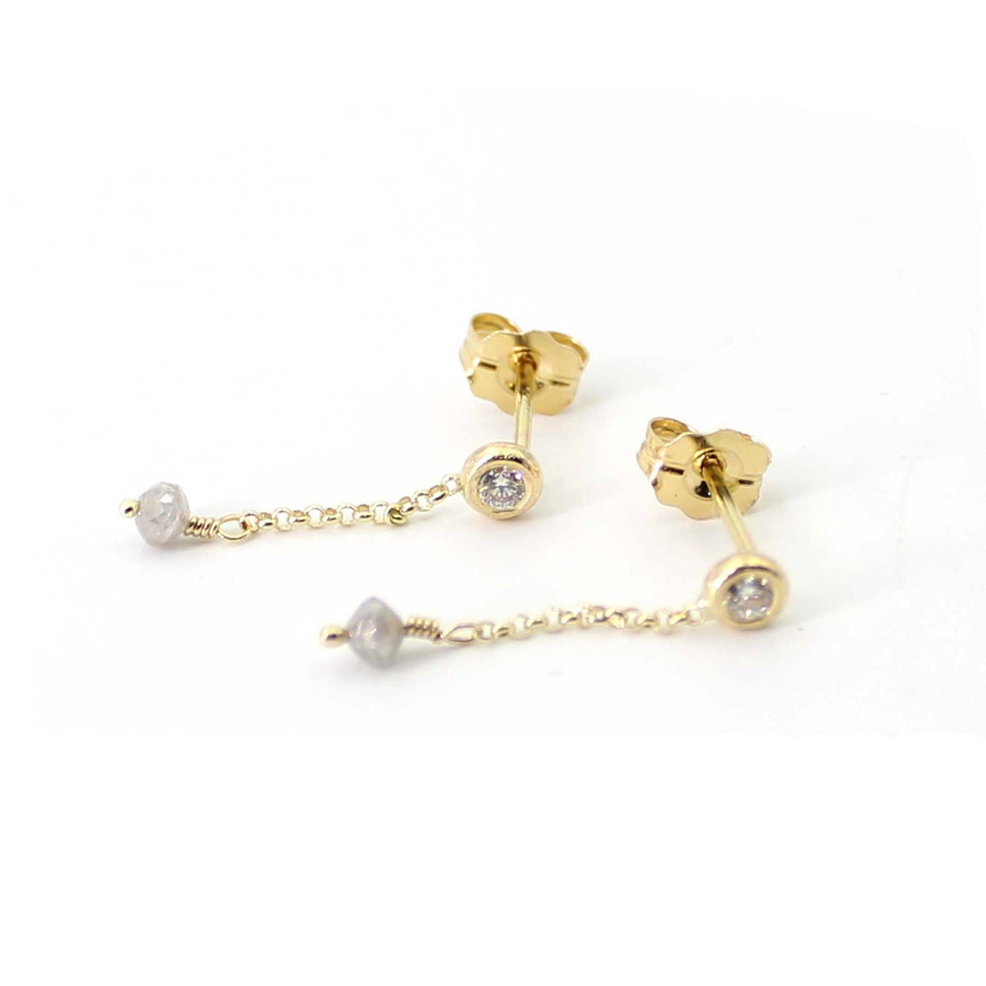 Dangly Diamond Stud Earrings