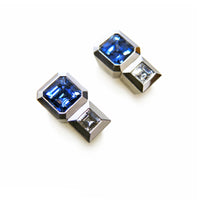 Oblique Sapphire Stud Earrings
