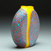 Purple Cascade Vase with Opal Yellow Interior