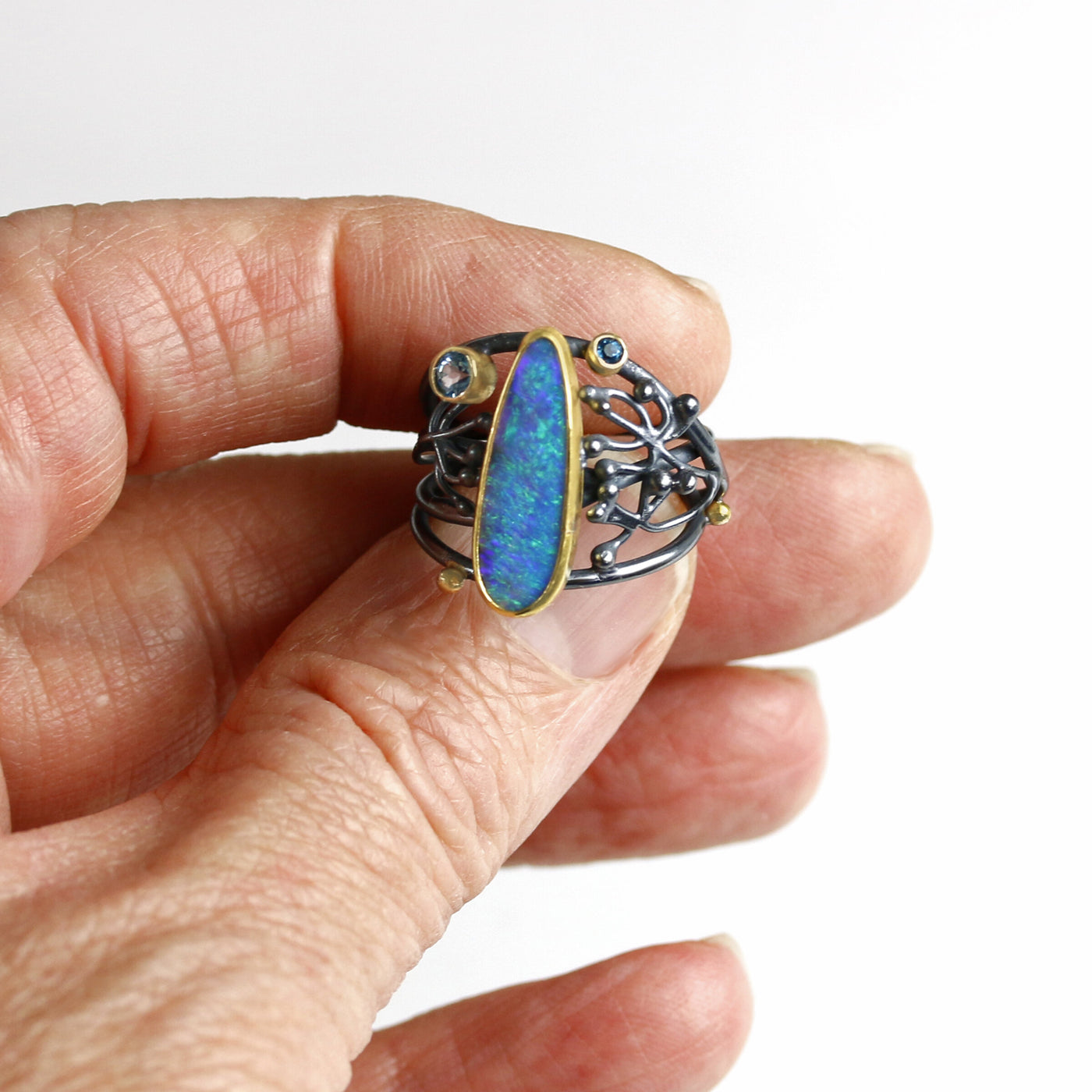 Opal Tangled Vines Ring