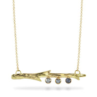 Montana Sapphire Gold Branch Pendant