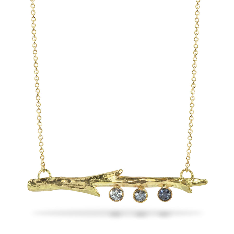 Montana Sapphire Gold Branch Pendant