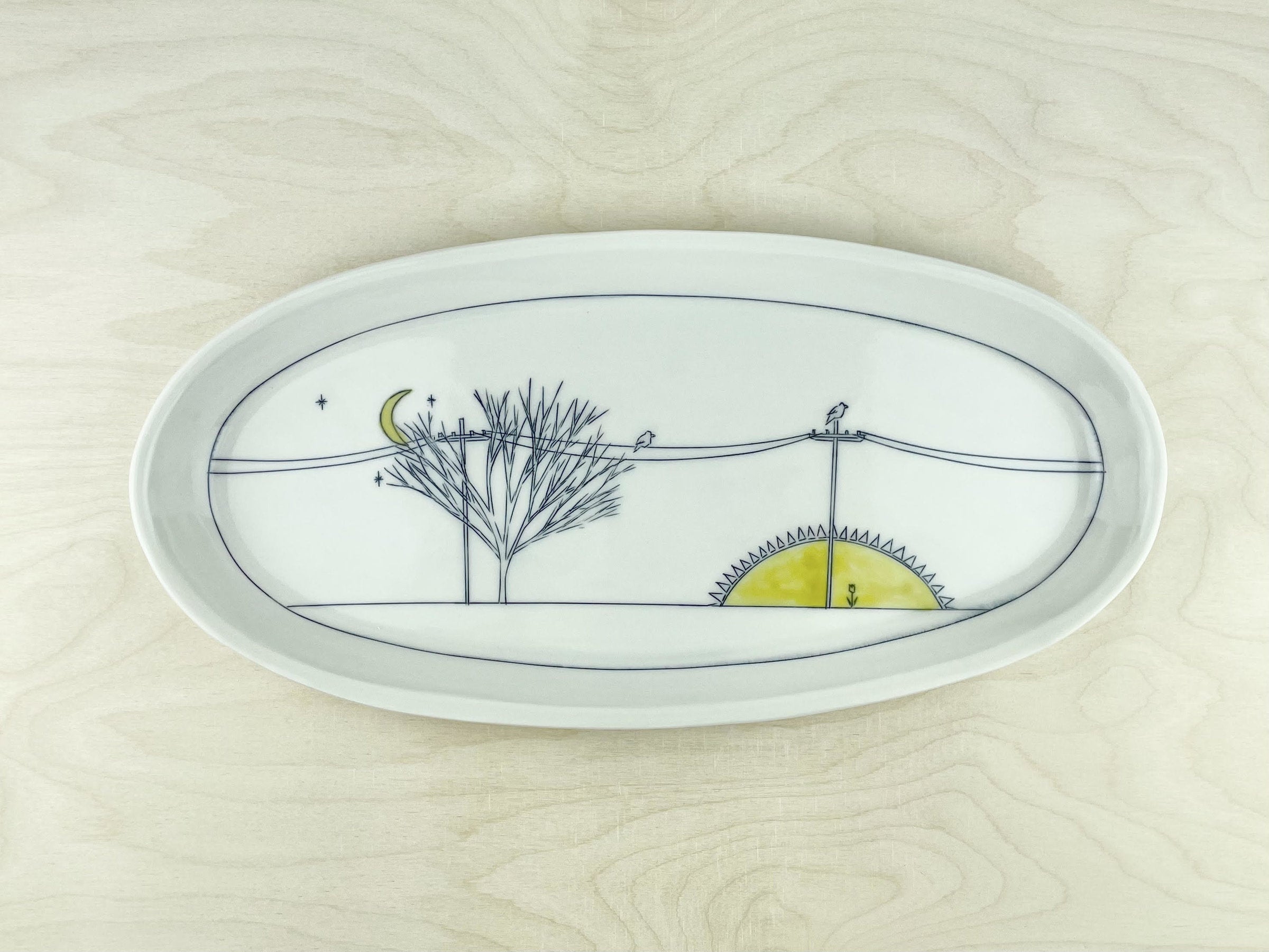 Sunset Birds Platter