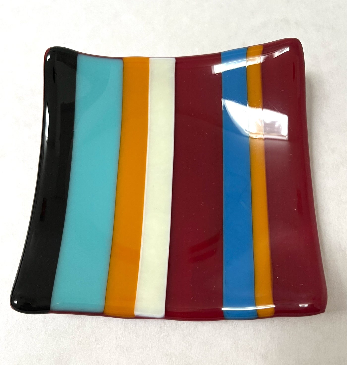 Four Stripey Plates