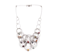 Rainbow Pearl, Steel Cable & Silver Details