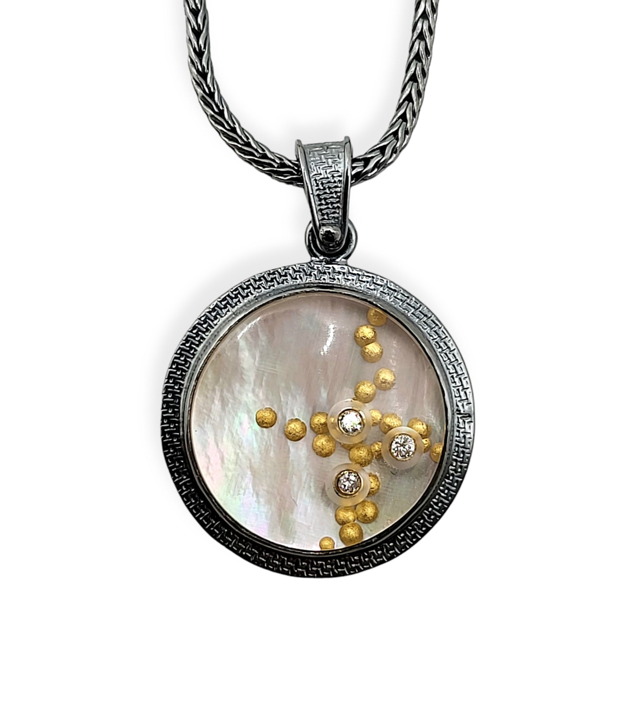 Gold Bubble & Diamond Pendant