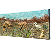 Prairie Vista Ceramic Wall Tile in Tea, Blue and Hazelnut