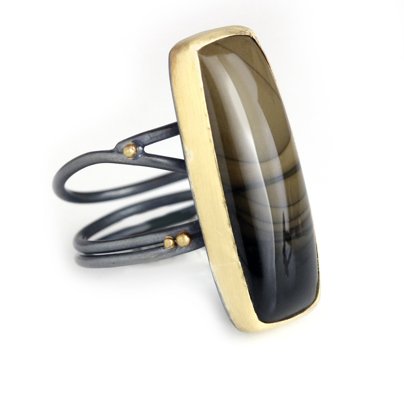 Bruneau Jasper on a Swirled Band Ring