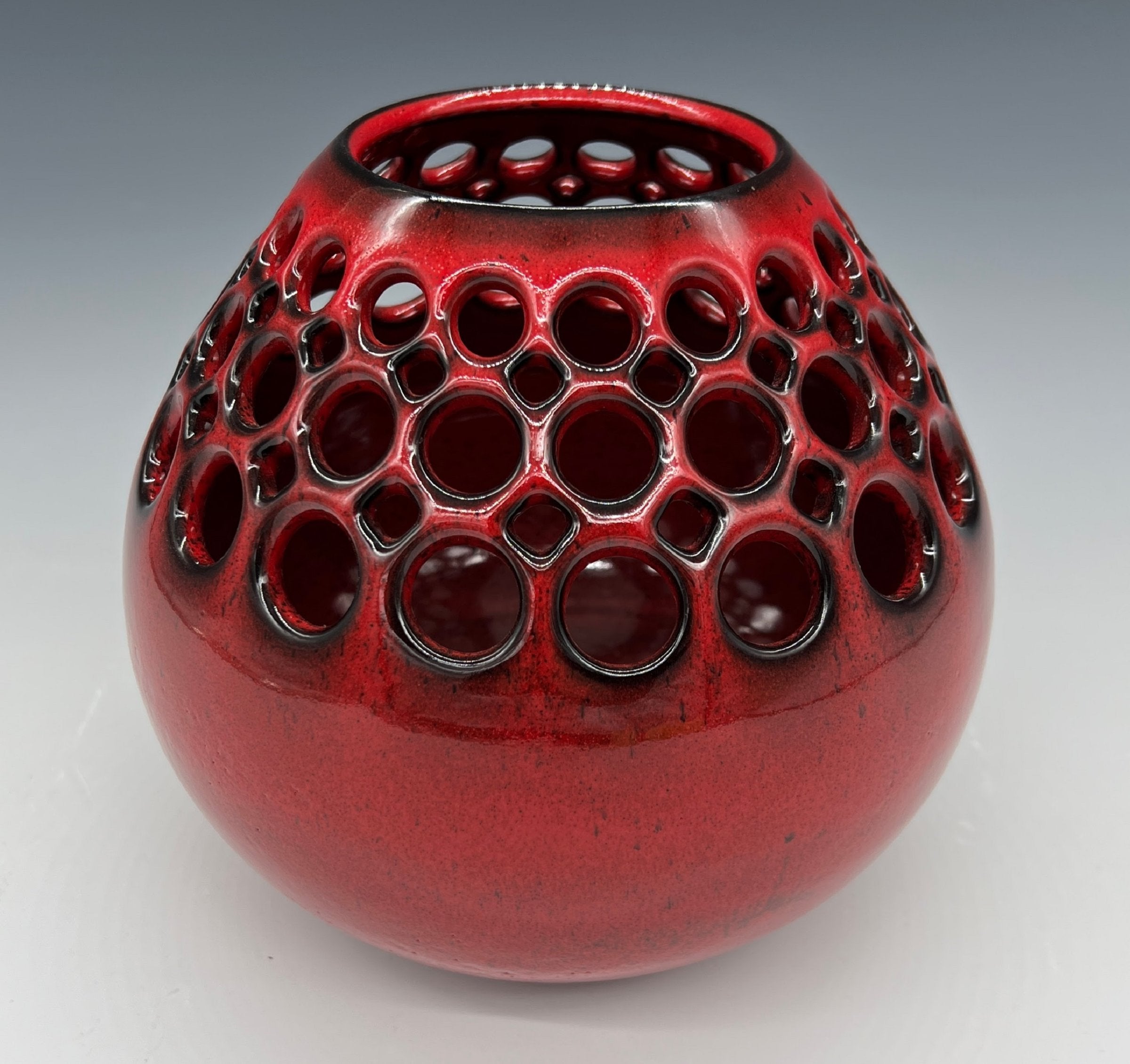 Pierced Ceramic Teardrop Vase