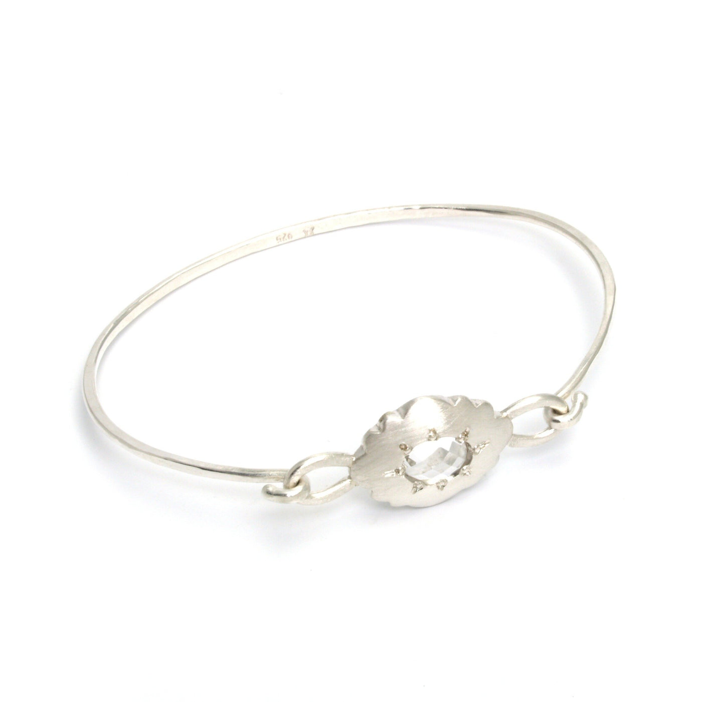 Scallop Oval Bracelet with Arkansas Quartz