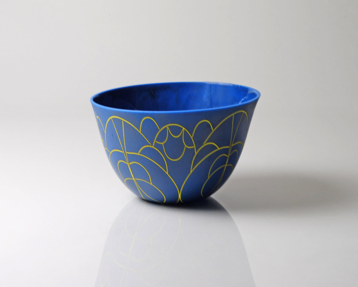 Vessel Composition 15: Marigold Arcs on Egyptian Blue