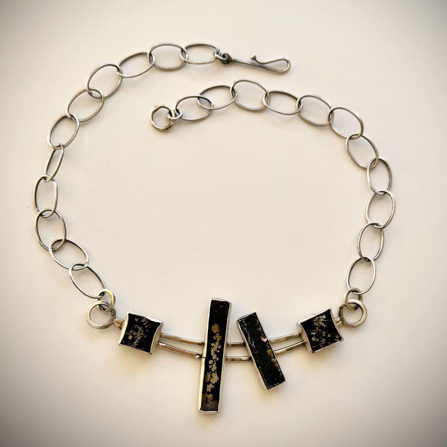 Pyrite in Slate Necklace