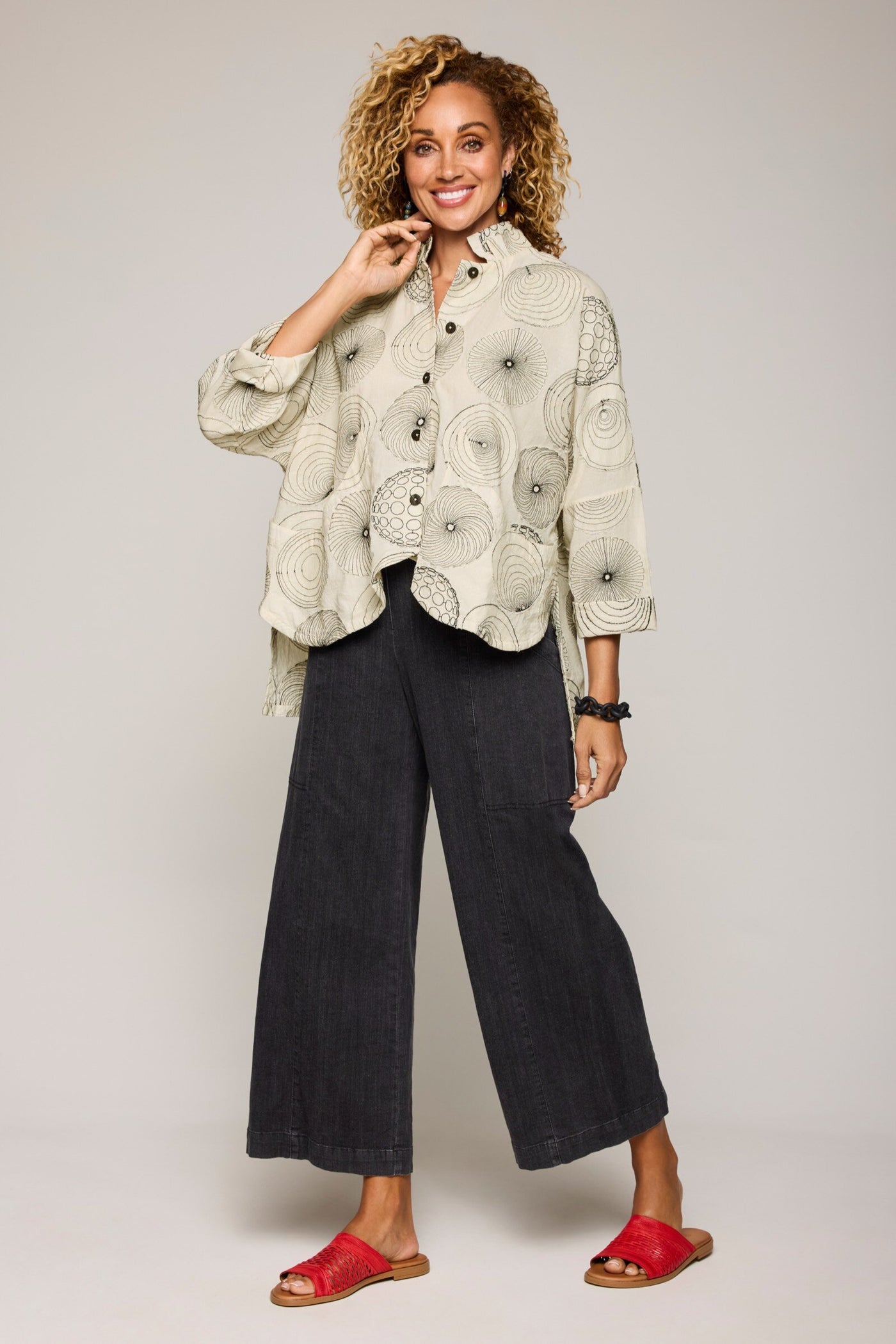 Spiral Embroidery Shirt
