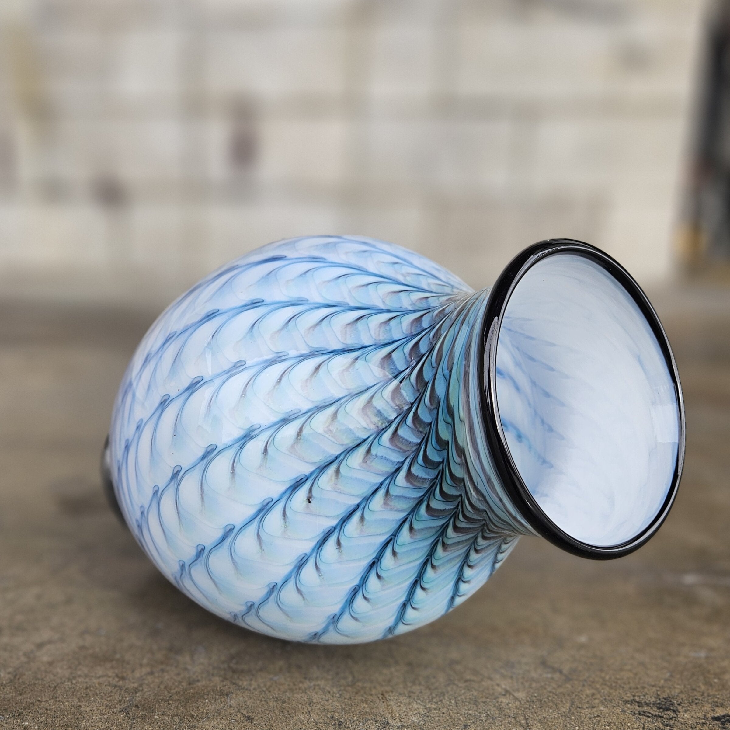 Clamshell Blue Vase