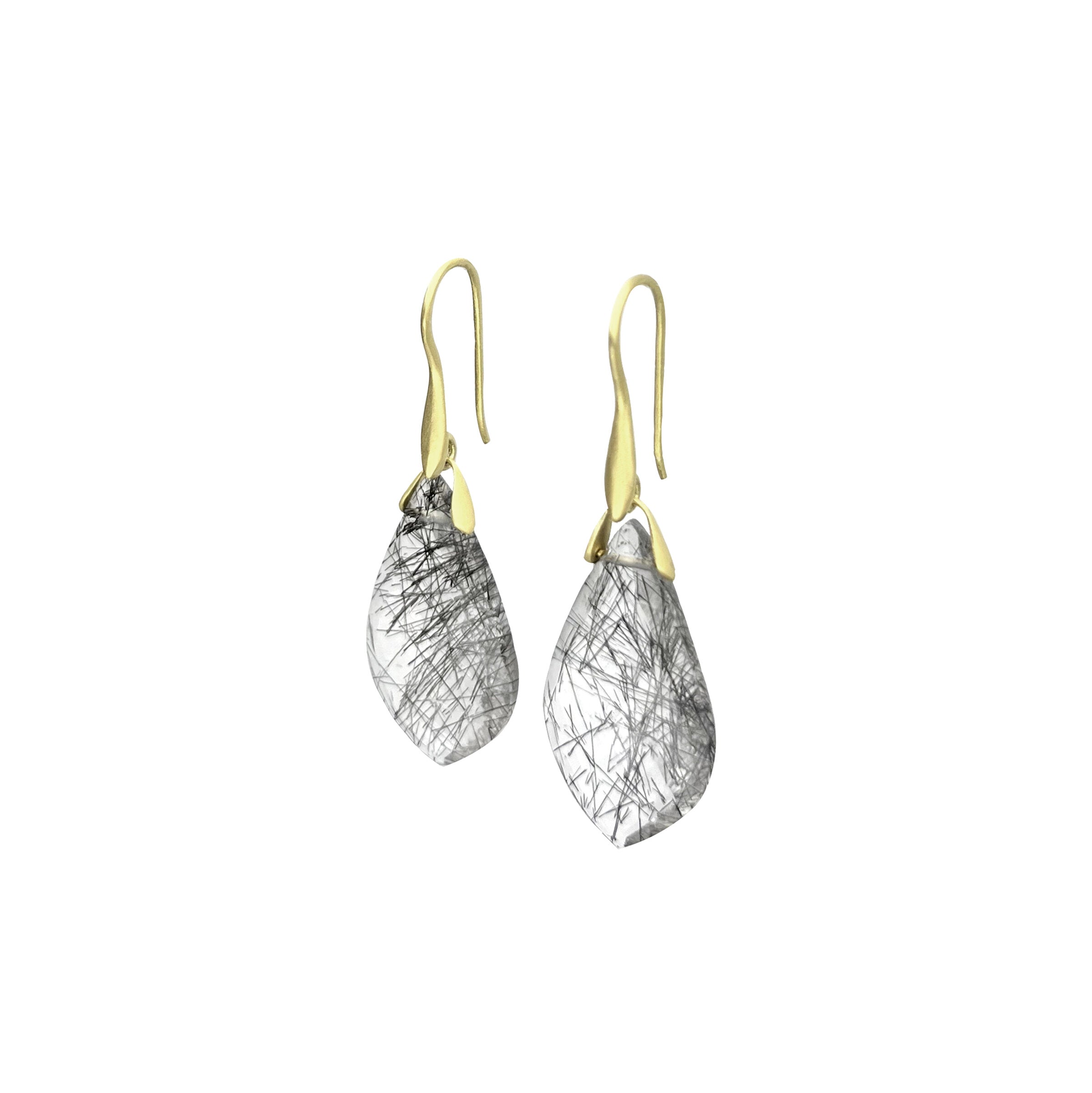 Tourmalinated Quartz Trapeze Earrings