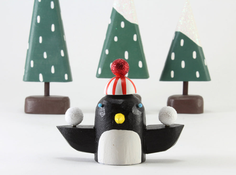 Penguin with Snowballs