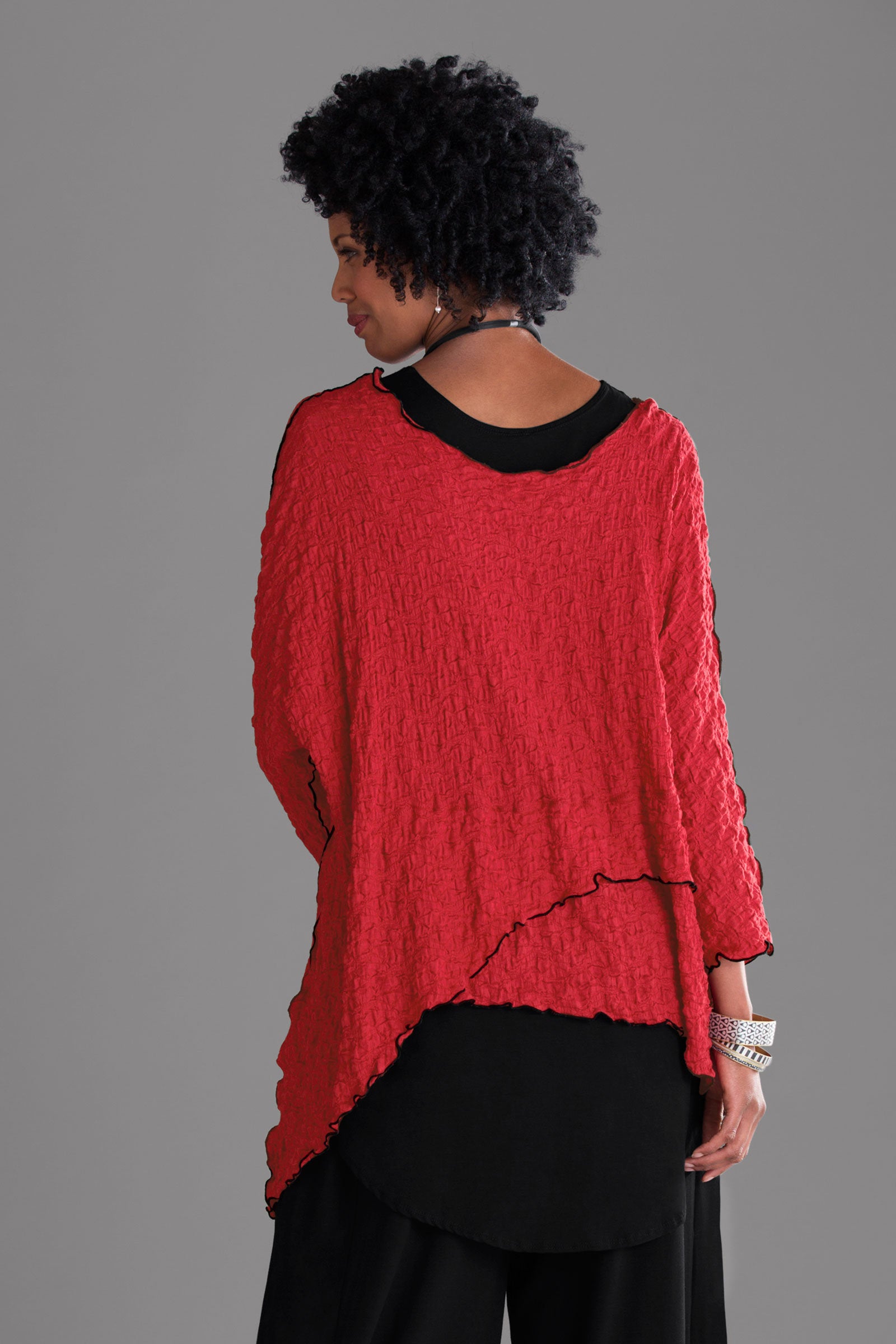 red, back view