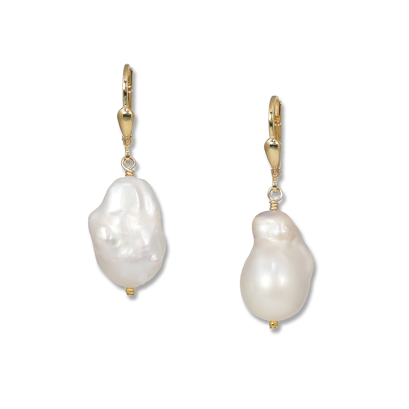 Gold Baroque Pearl Earrings