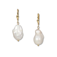 Gold Baroque Pearl Earrings