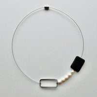 Silver, Pearls and Onyx Necklace