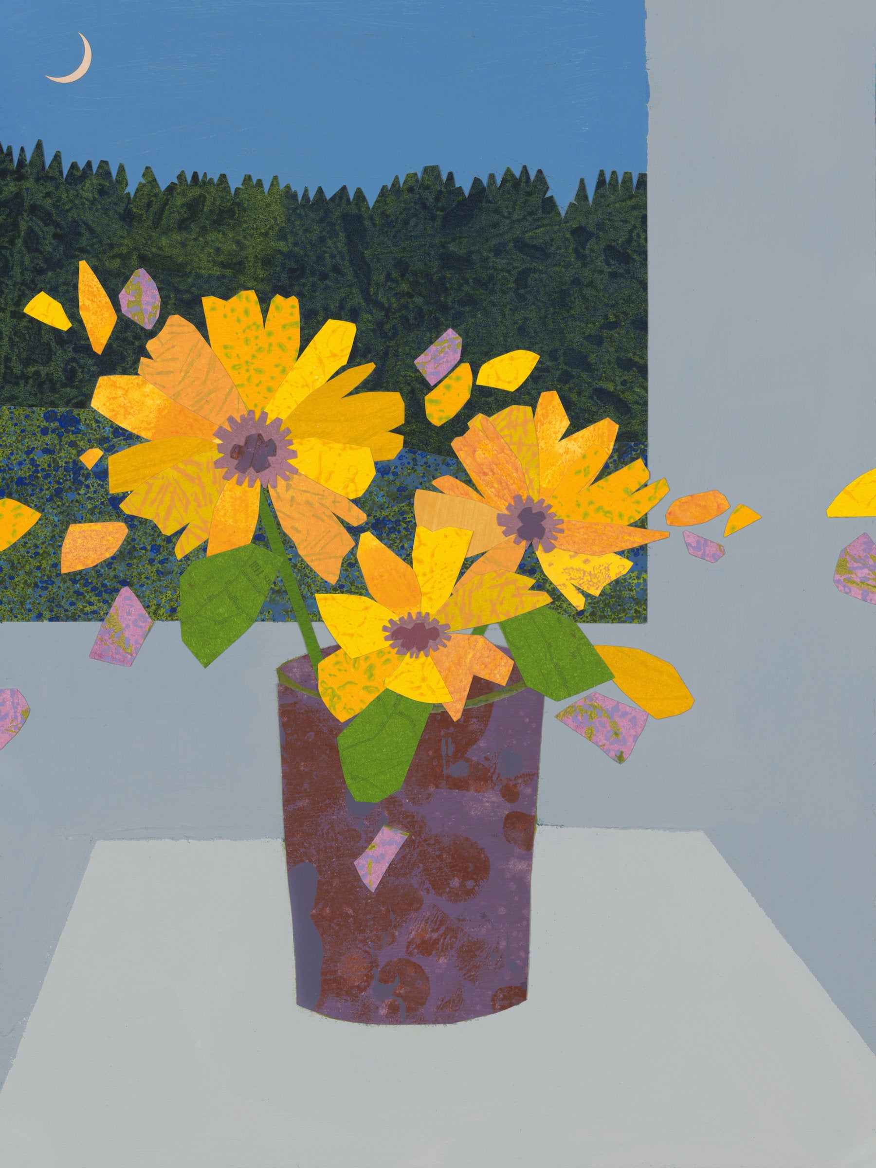 Sunflowers, Moon Night
