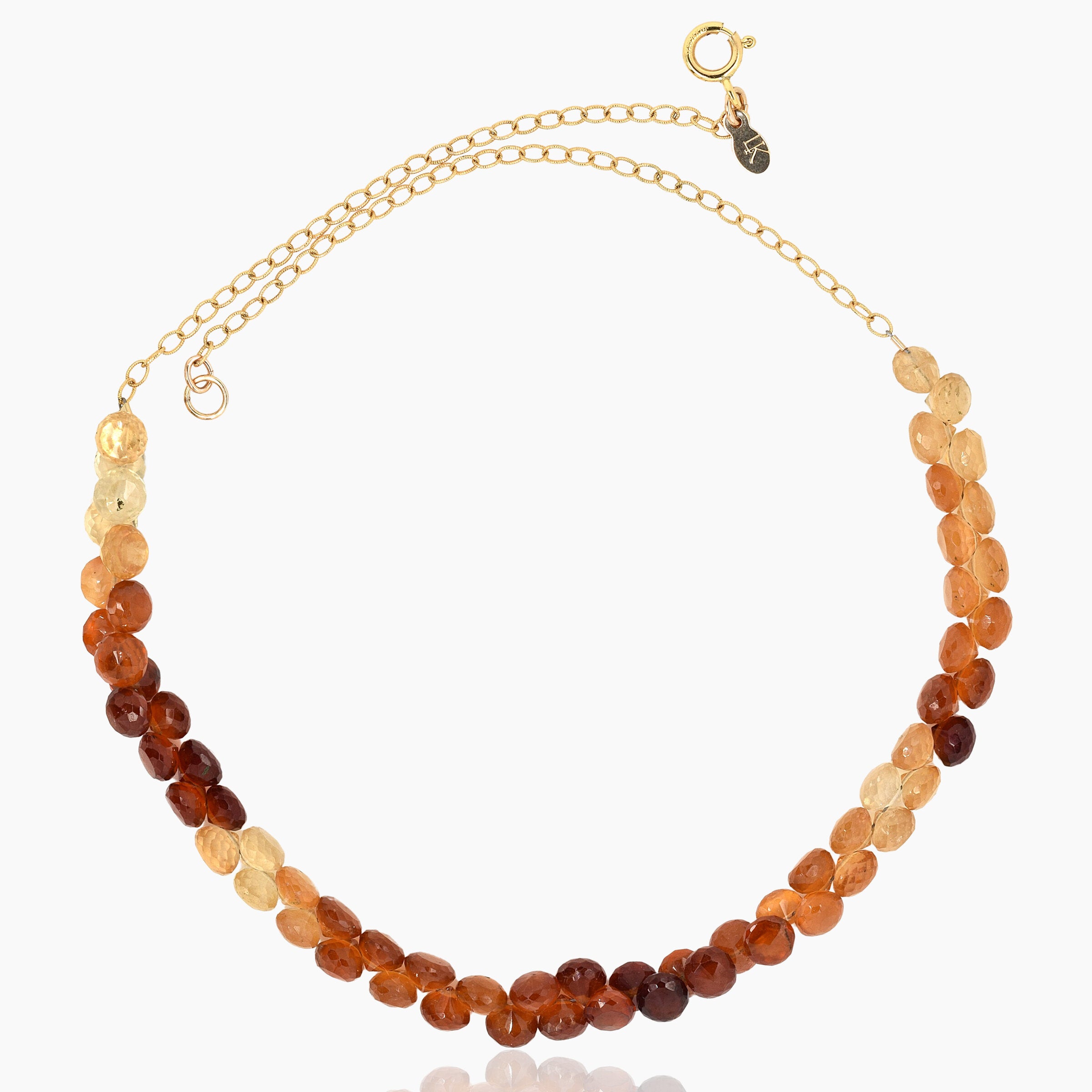 Hessonite Garnet Gold Necklace
