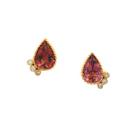 Radiant Tourmaline & Diamond Pear Earrings