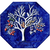 Magic Fruit Tree Octagon Tile in Dark Blue