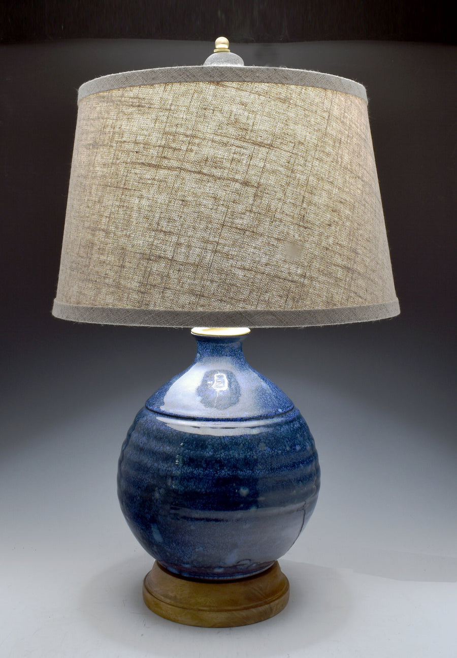 Deep Blue Porcelain Table Lamp