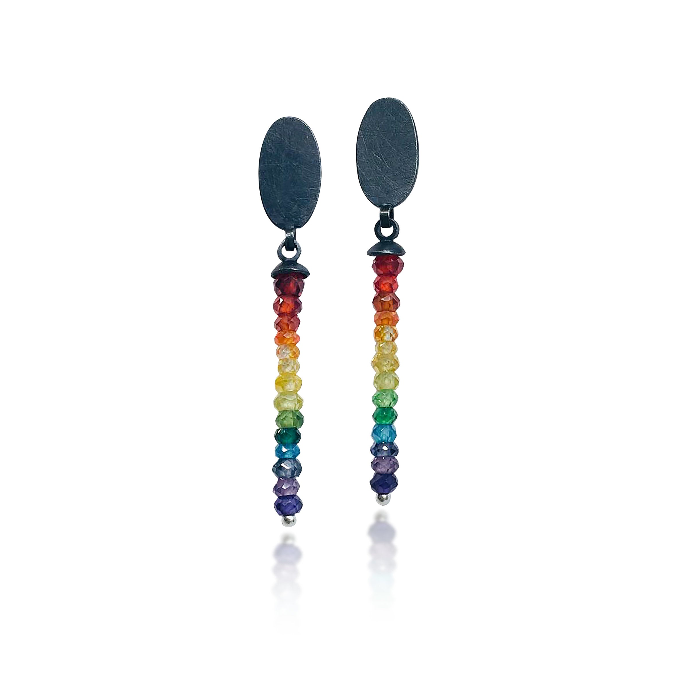Long Rainbow Drop Earrings