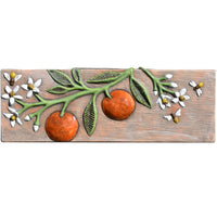 Oranges, Blossoms, and Bees Terracotta Ceramic Tile