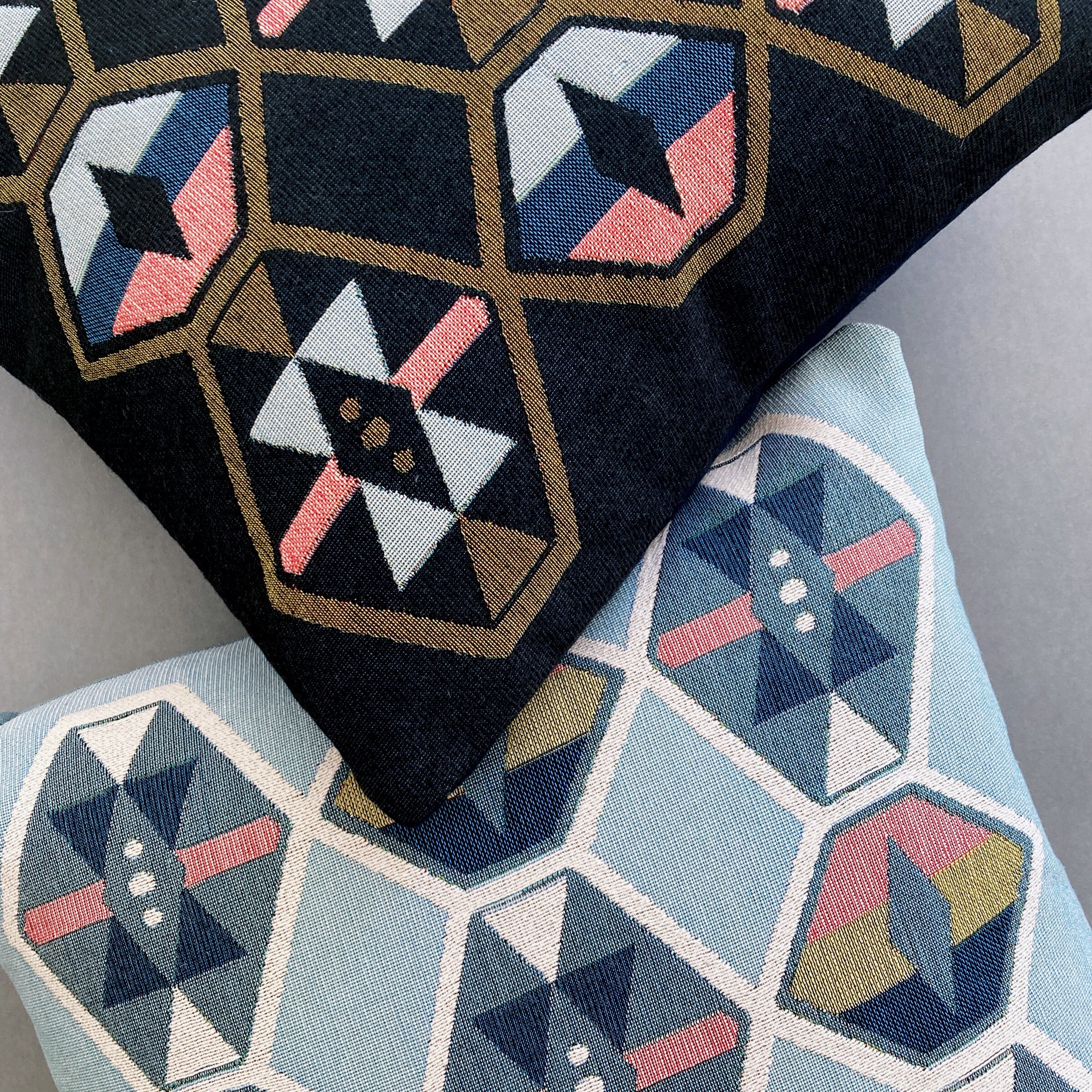Cloud Aqua Geometric Pillow