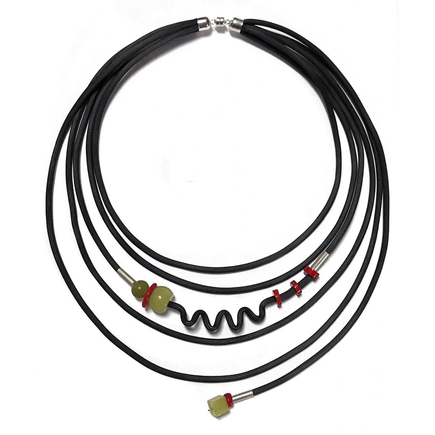 Lemon Jade and Coral Necklace