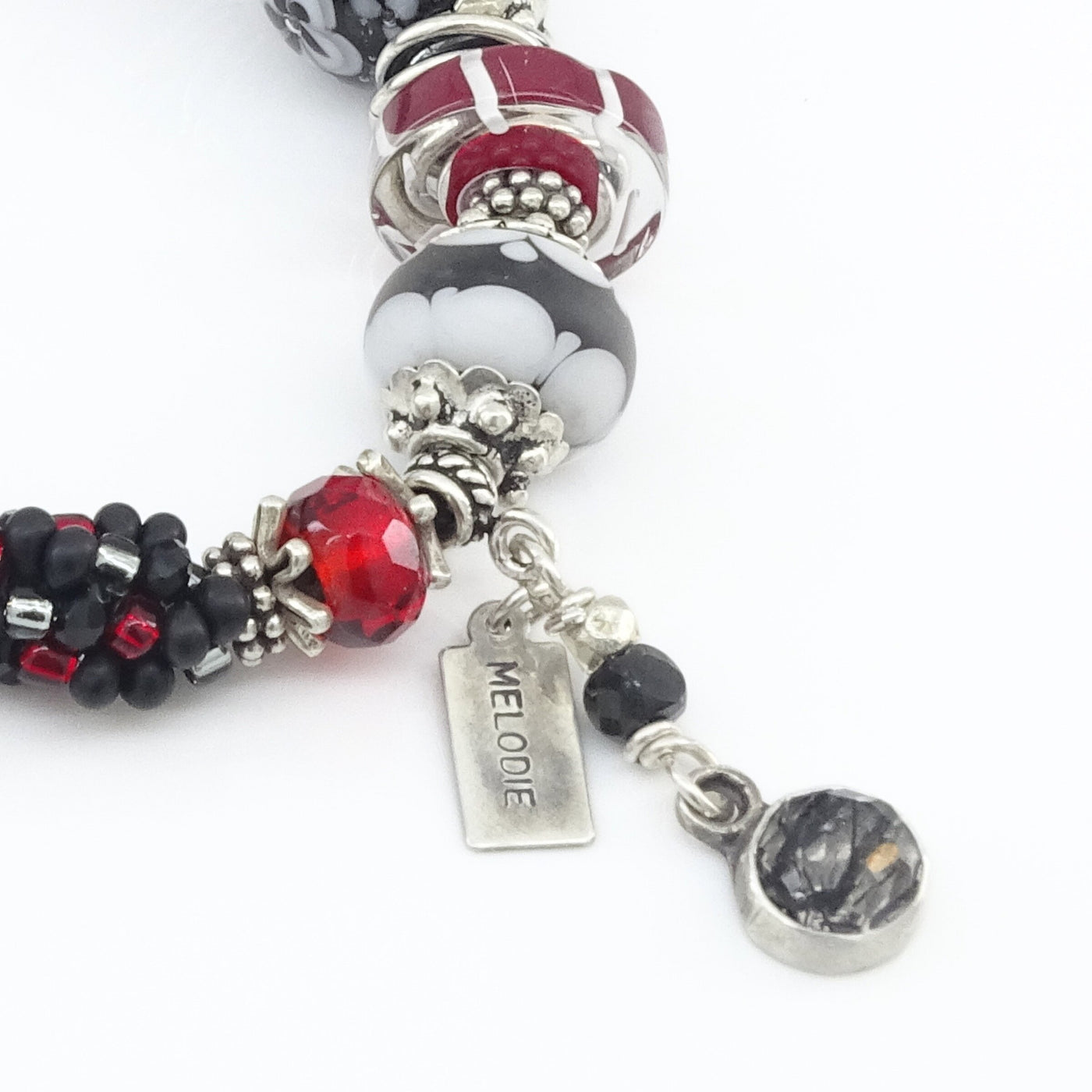 Black, White & Red All Over Bracelet