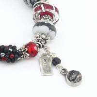 Black, White & Red All Over Bracelet