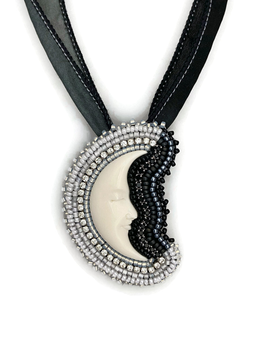 Night and Day Crescent Pendant Necklace