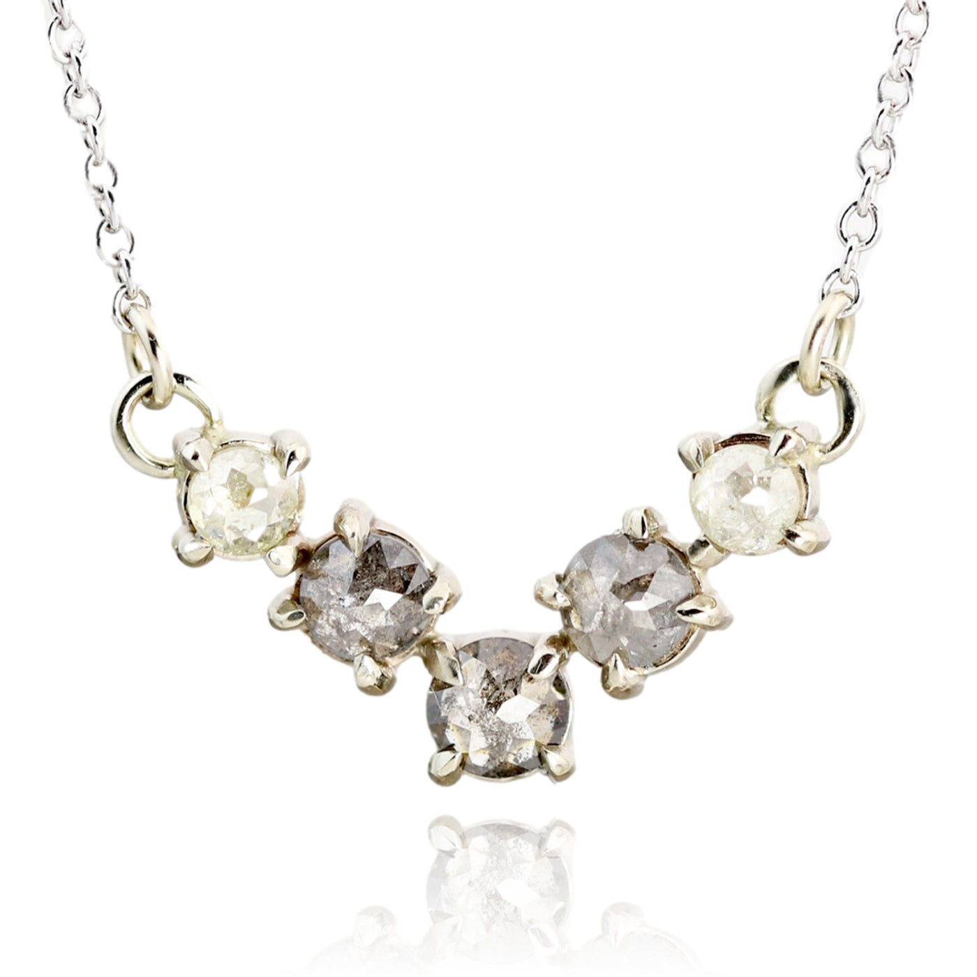 Rose Cut Diamond "V" Necklace