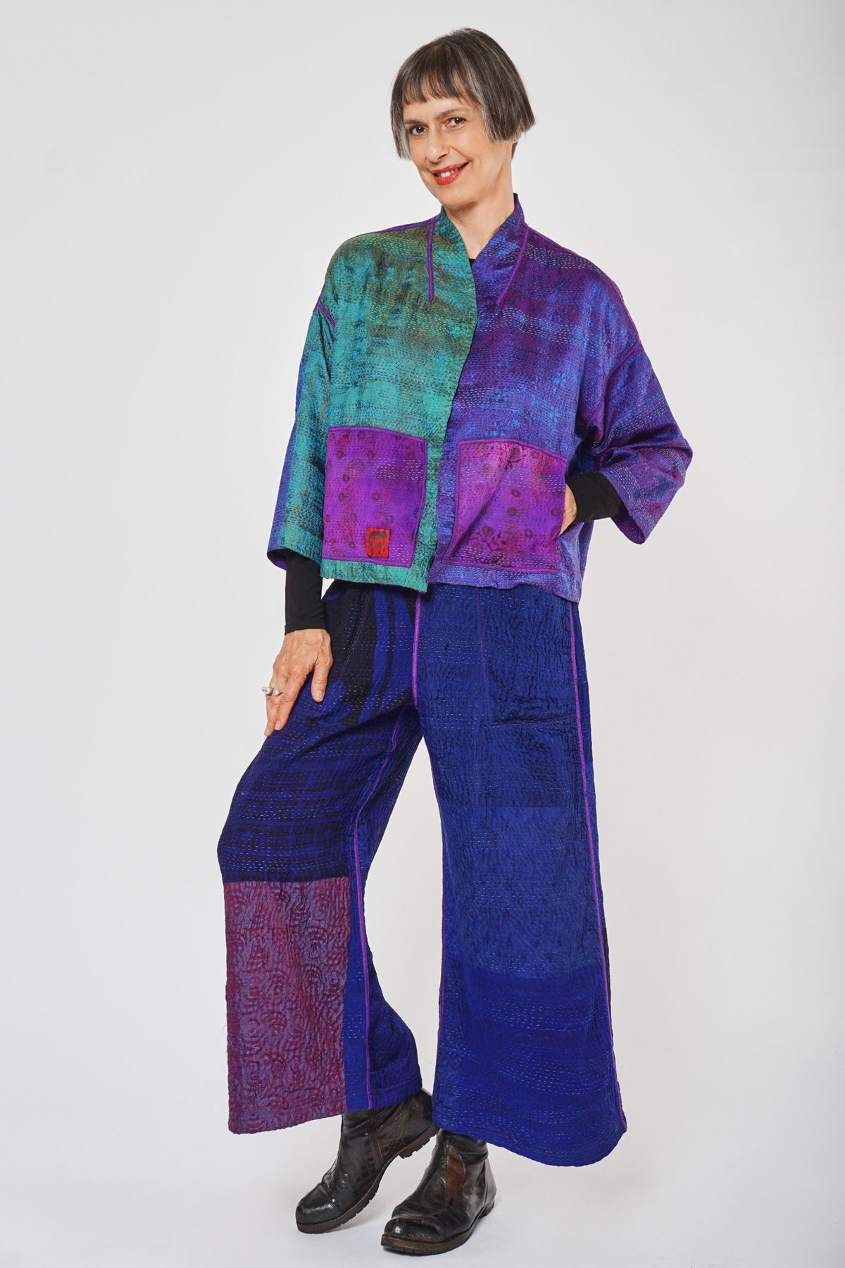 Stand Collar Cropped Jacket #1