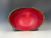 Natural Edge Dyed White Oak Bowl in Red
