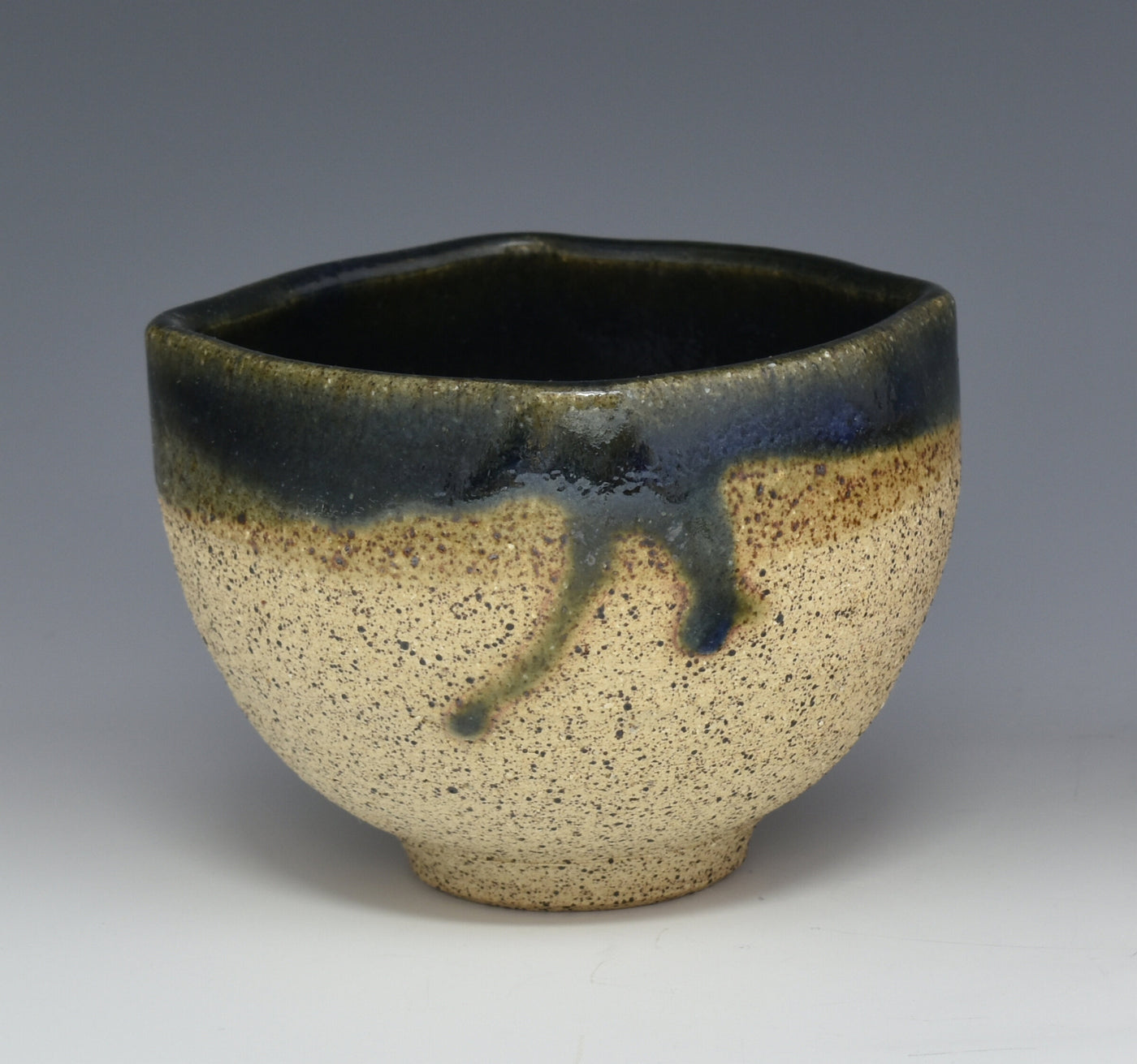 Green Speckled Stoneware Tea Bowl