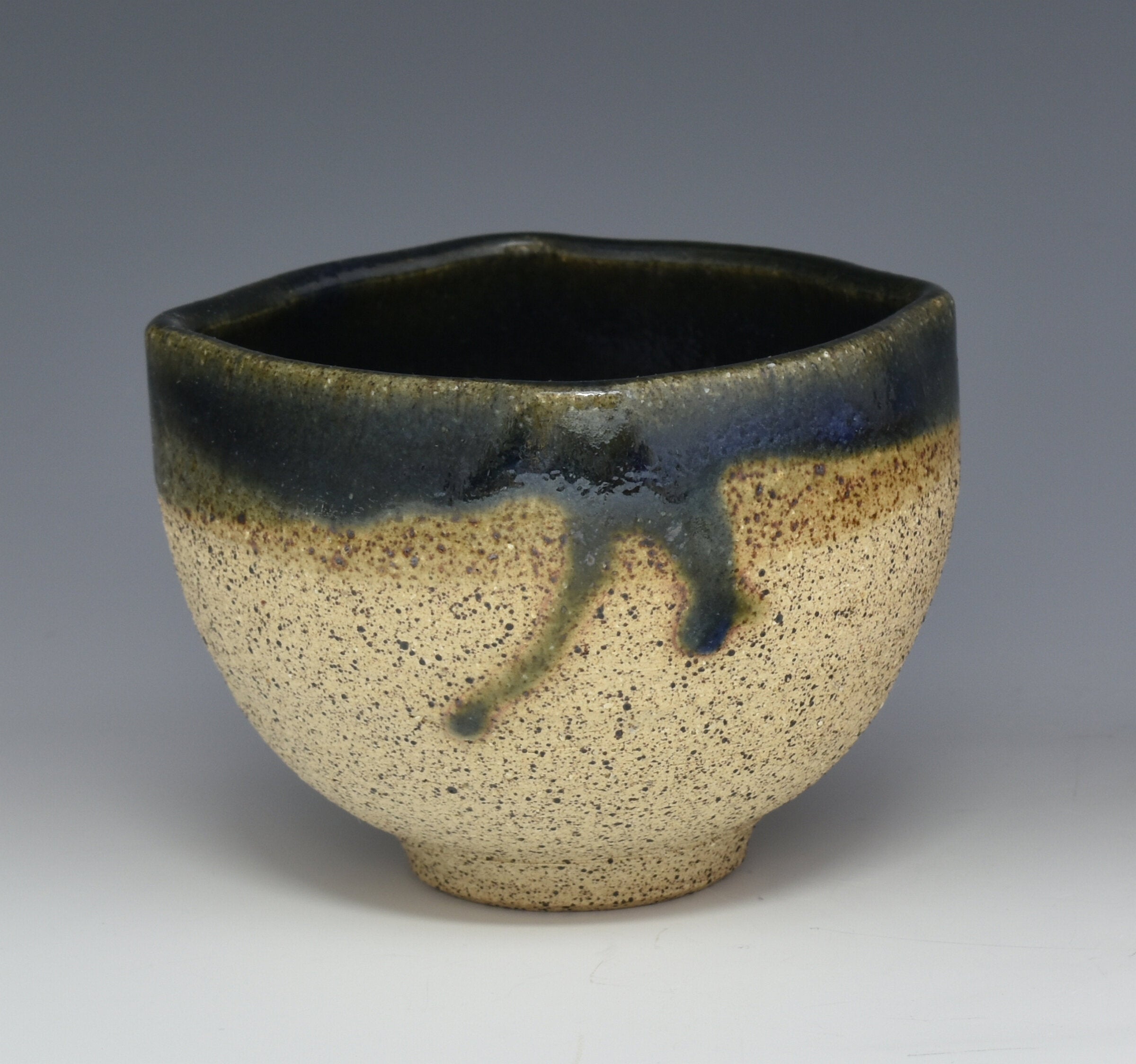 Green Speckled Stoneware Tea Bowl