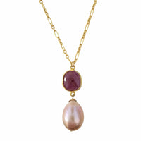 Ruby & Edison Pearl Necklace