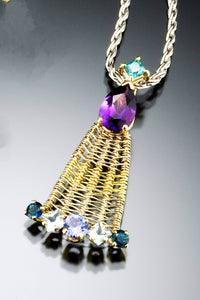 Multicolor Gemstone Peacock Pendant