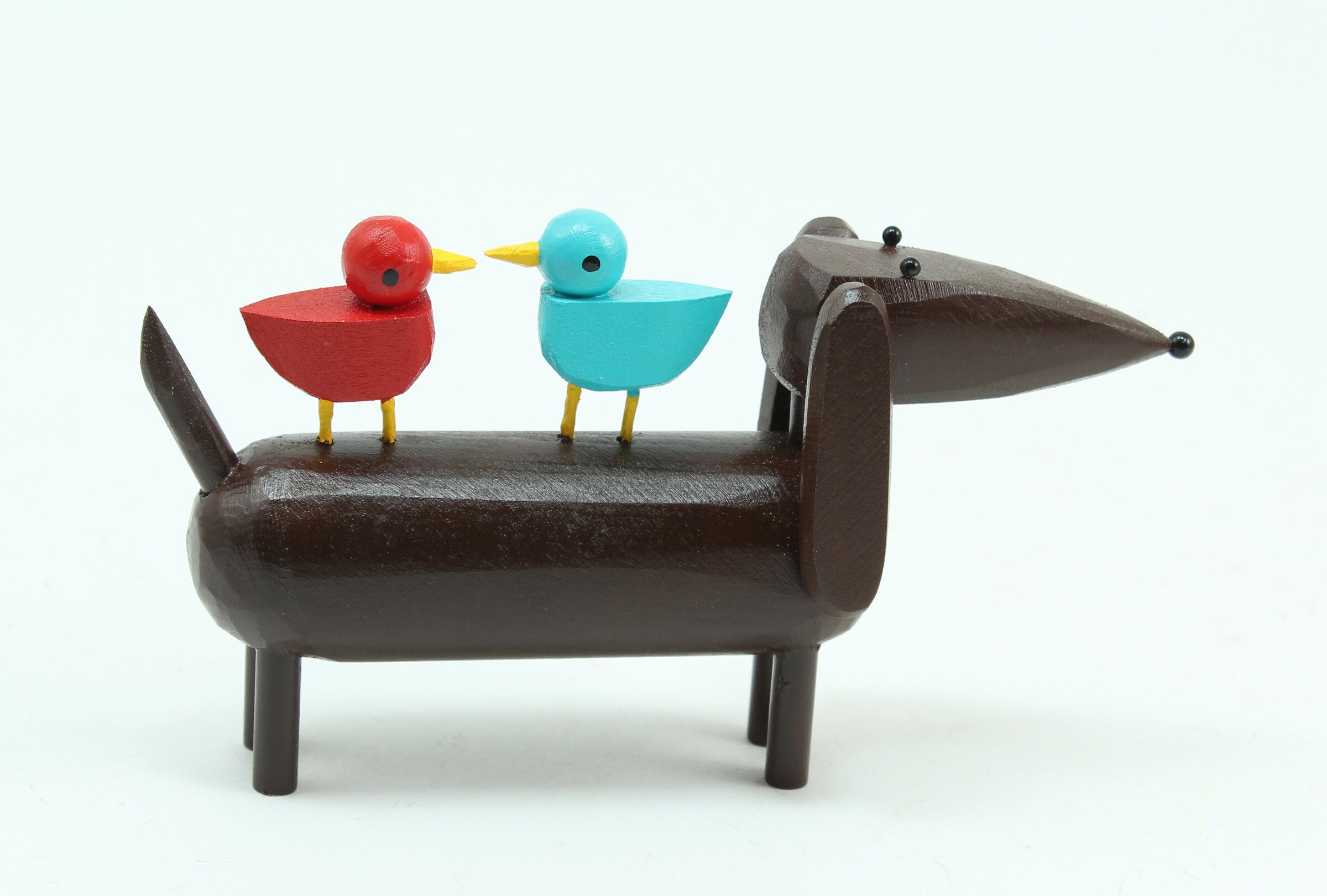Doxie with Lovebirds