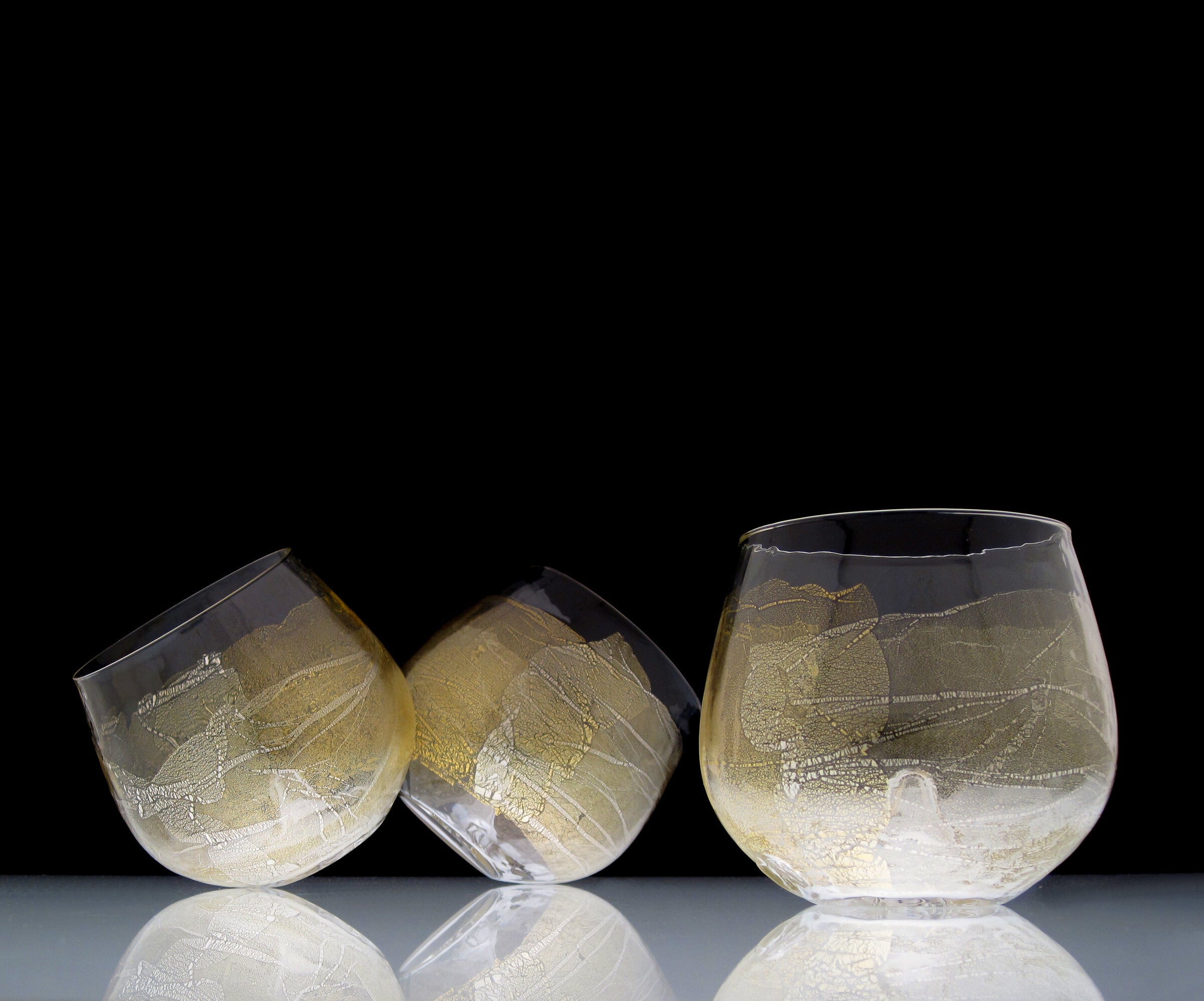 Gold Leaf Boule Glass