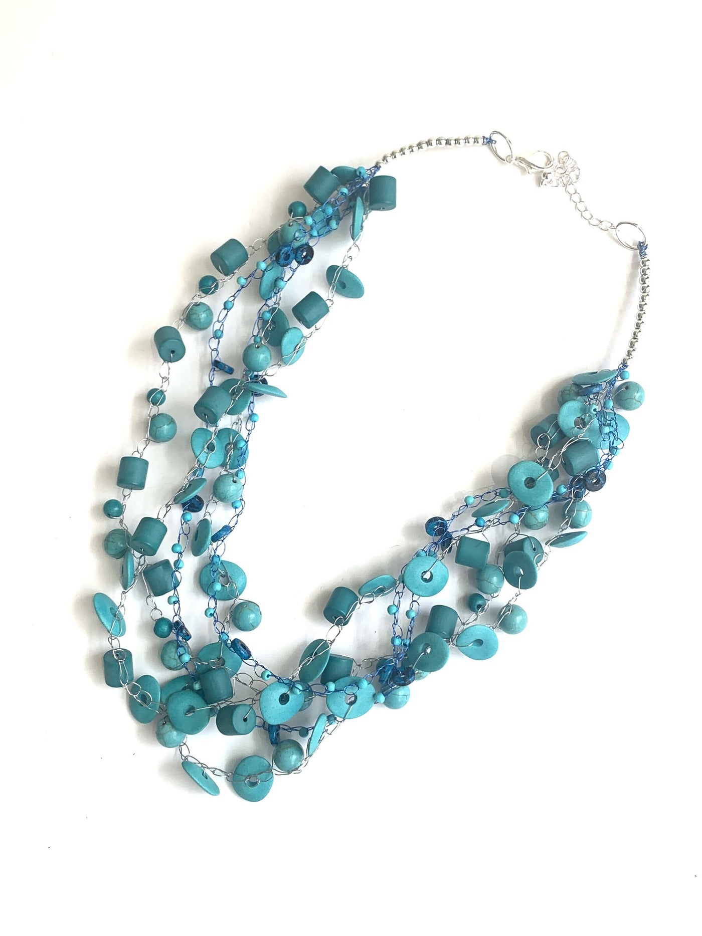 Turquoise-Colored Beaded Necklace