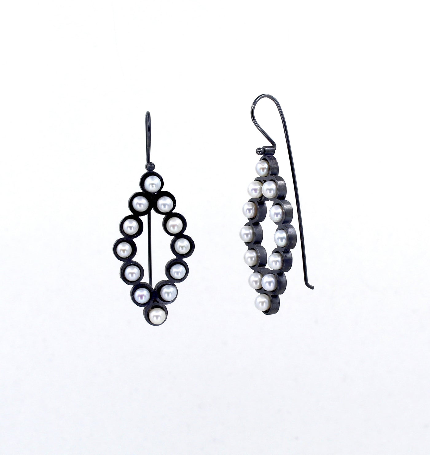 Multi Diamond Pearl Earrings